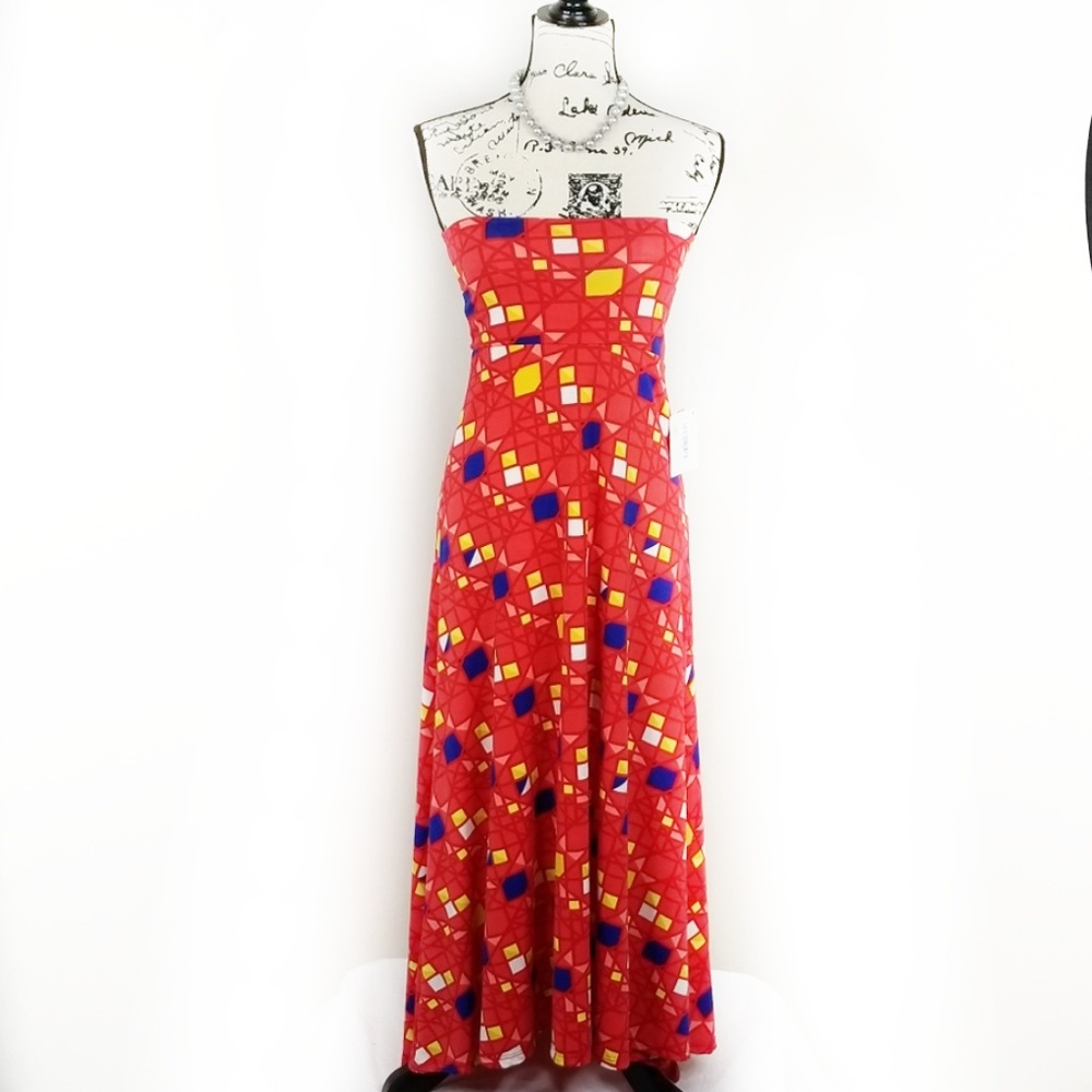 LULAROE ▪ Geo Pattern Strapless Maxi Dress, NWT